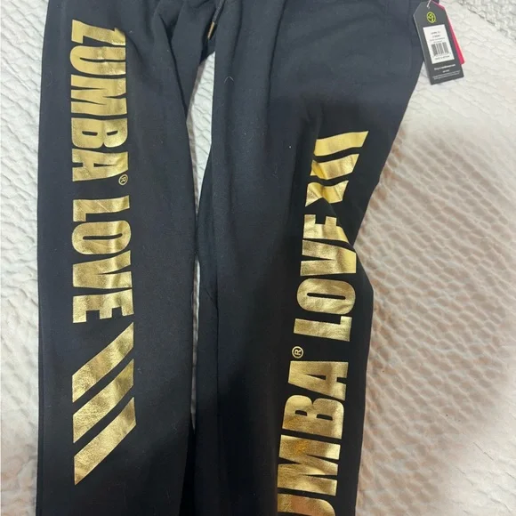 Zumba Fitness Black Sweatpants with Gold Accents - Picture 7 of 8